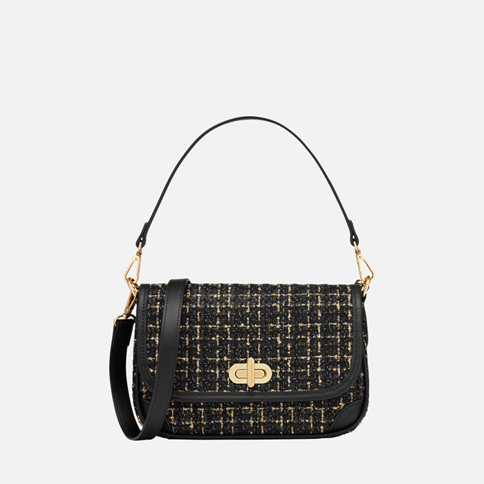 Bolso de mano GARDINIA MUJER Negro/Dorado | GEOX