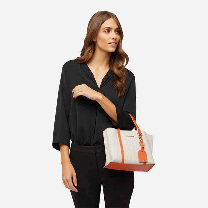 Handbag NABONA WOMAN Beige/Orange | GEOX