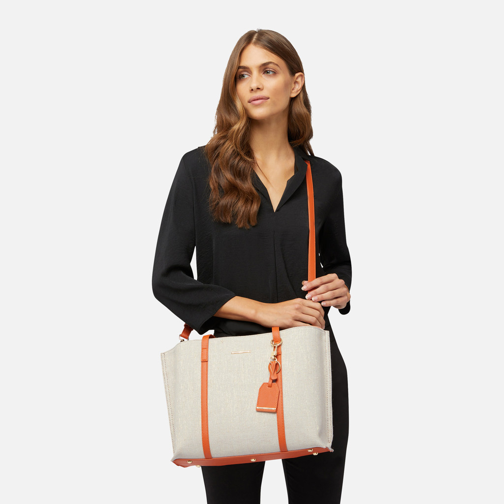 Geox® NABONA: Women's beige Shoulder Bag | Geox® AIDA - LUREX