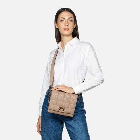Cross-body bag VERIANA WOMAN Light Taupe - image number 6 | GEOX