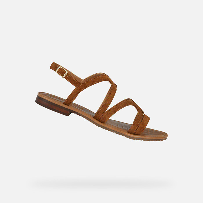 Flat sandals SOZY S WOMAN Cognac | GEOX