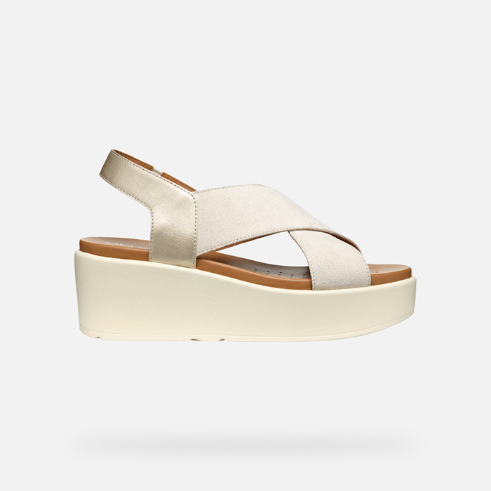 Wedge sandals XAND 2.2S WOMAN Light sand/Light gold | GEOX