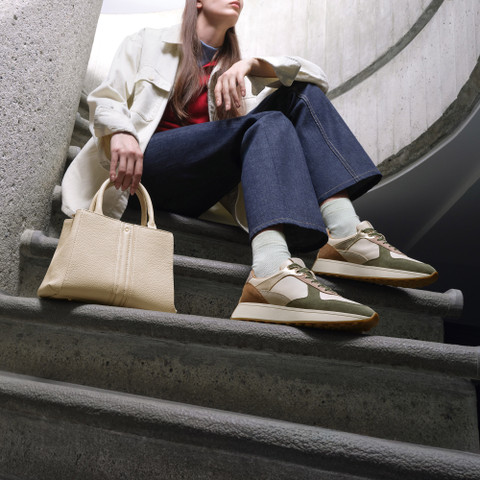Low top sneakers AMABEL WOMAN Light taupe/Papyrus - image number 9 | GEOX