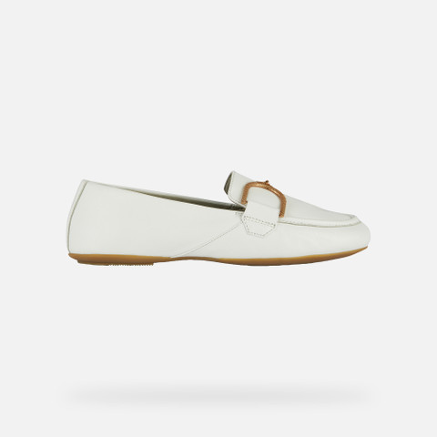 leather loafers PALMARIA WOMAN White - image number 1 | GEOX