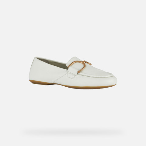 leather loafers PALMARIA WOMAN White - image number 2 | GEOX