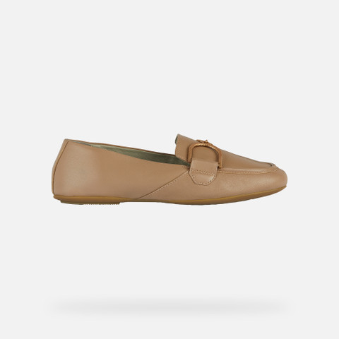 leather loafers PALMARIA WOMAN Sand - image number 1 | GEOX