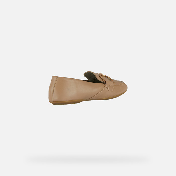 Geox® PALMARIA: Women's sand Leather Loafers | Geox® DIAMOND
