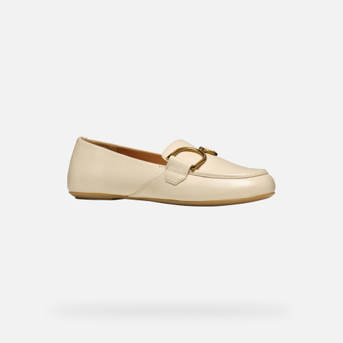 leather loafers PALMARIA WOMAN Light Sand - image number 2 | GEOX