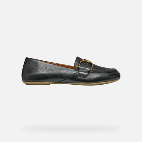 leather loafers PALMARIA WOMAN Black - image number 1 | GEOX