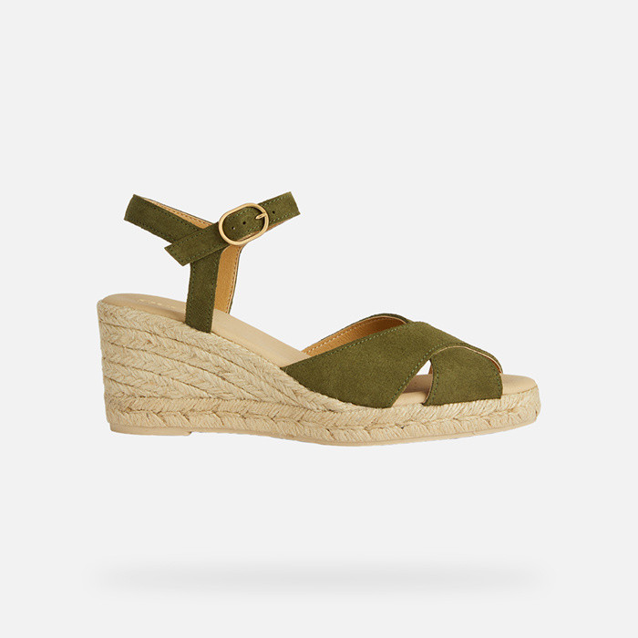 Sandales compensées GELSA LOW FEMME Vert sauge | GEOX