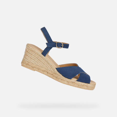 Geox® GELSA LOW: Women's navy Wedge Sandals | Geox®