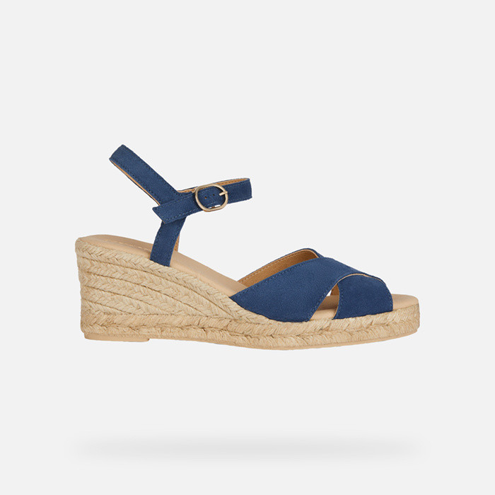 Sandales compensées GELSA LOW FEMME Bleu marine | GEOX
