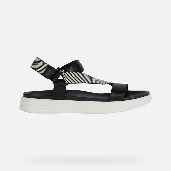 Flat sandals XAND 2S WOMAN Black/Off White | GEOX