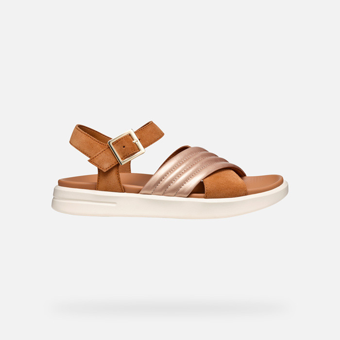 Sandals XAND 2S WOMAN Cognac/Rose gold | GEOX