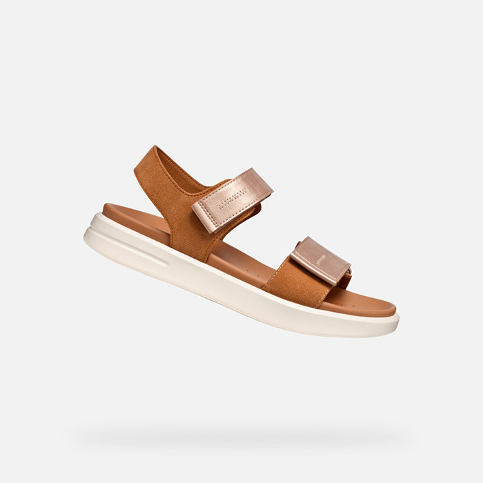 Sandals with straps XAND 2S WOMAN Cognac/Rose gold | GEOX