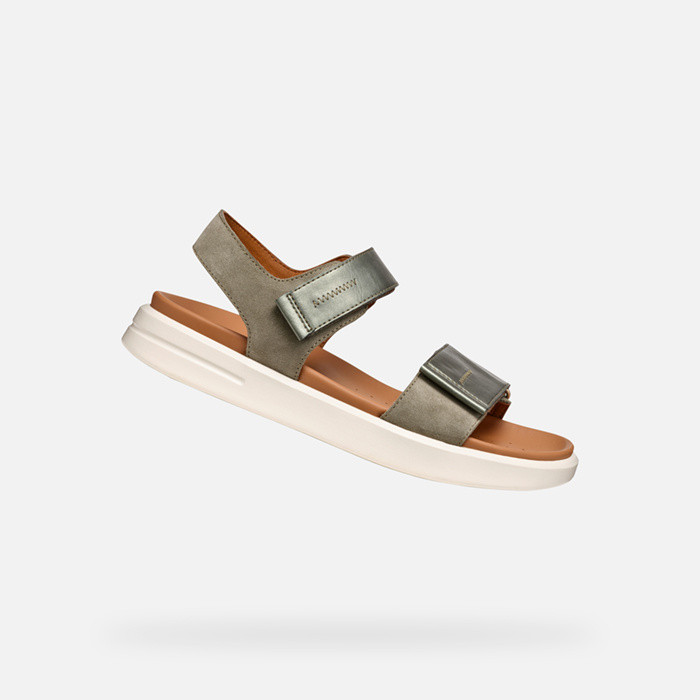 Sandalen mit riemchen XAND 2S DAME Salbeigrün/Dunkelgrün | GEOX