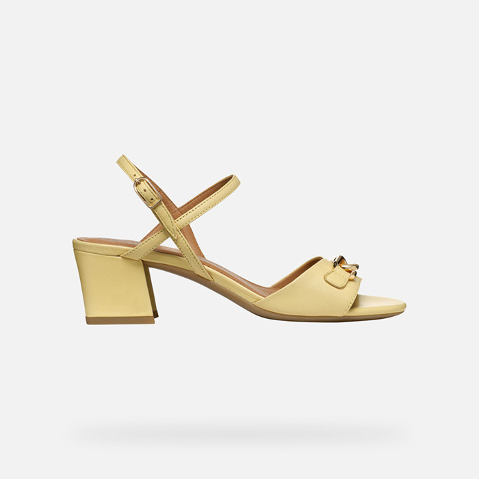 Medium-heeled sandals NEW ERAKLIA 50 WOMAN Light Yellow | GEOX