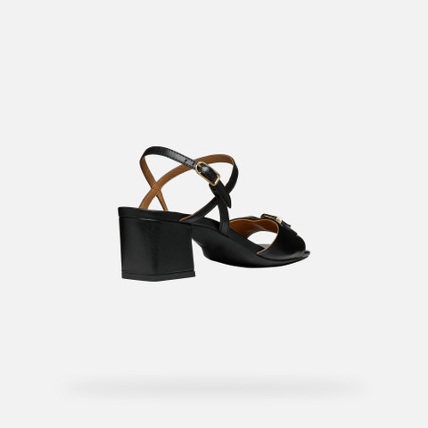 Geox® NEW ERAKLIA 50: Women's black Medium-Heeled Sandals | Geox® SS
