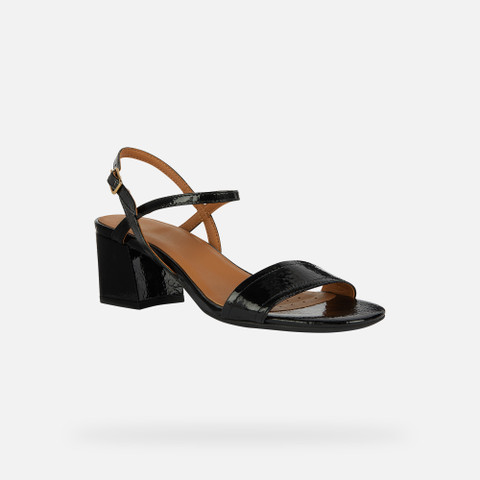 Geox® NEW ERAKLIA 50: Women's black Medium-Heeled Sandals | Geox®