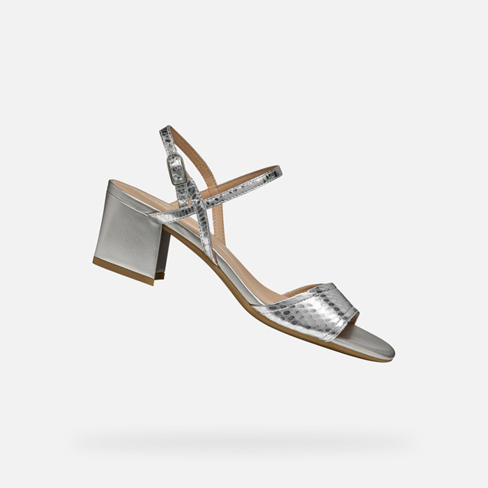 Medium-heeled sandals NEW ERAKLIA 50 WOMAN Silver | GEOX