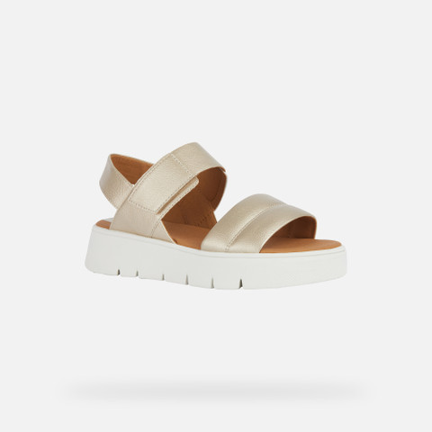 platform sandals DANDRA 40 WOMAN Light Gold - image number 2 | GEOX