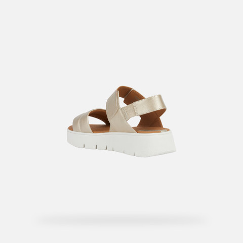 platform sandals DANDRA 40 WOMAN Light Gold - image number 3 | GEOX