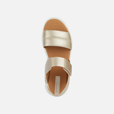 platform sandals DANDRA 40 WOMAN Light Gold - image number 5 | GEOX