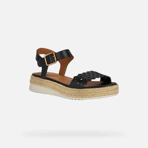 Geox® EOLIE: Women's black Platform Sandals | Geox®