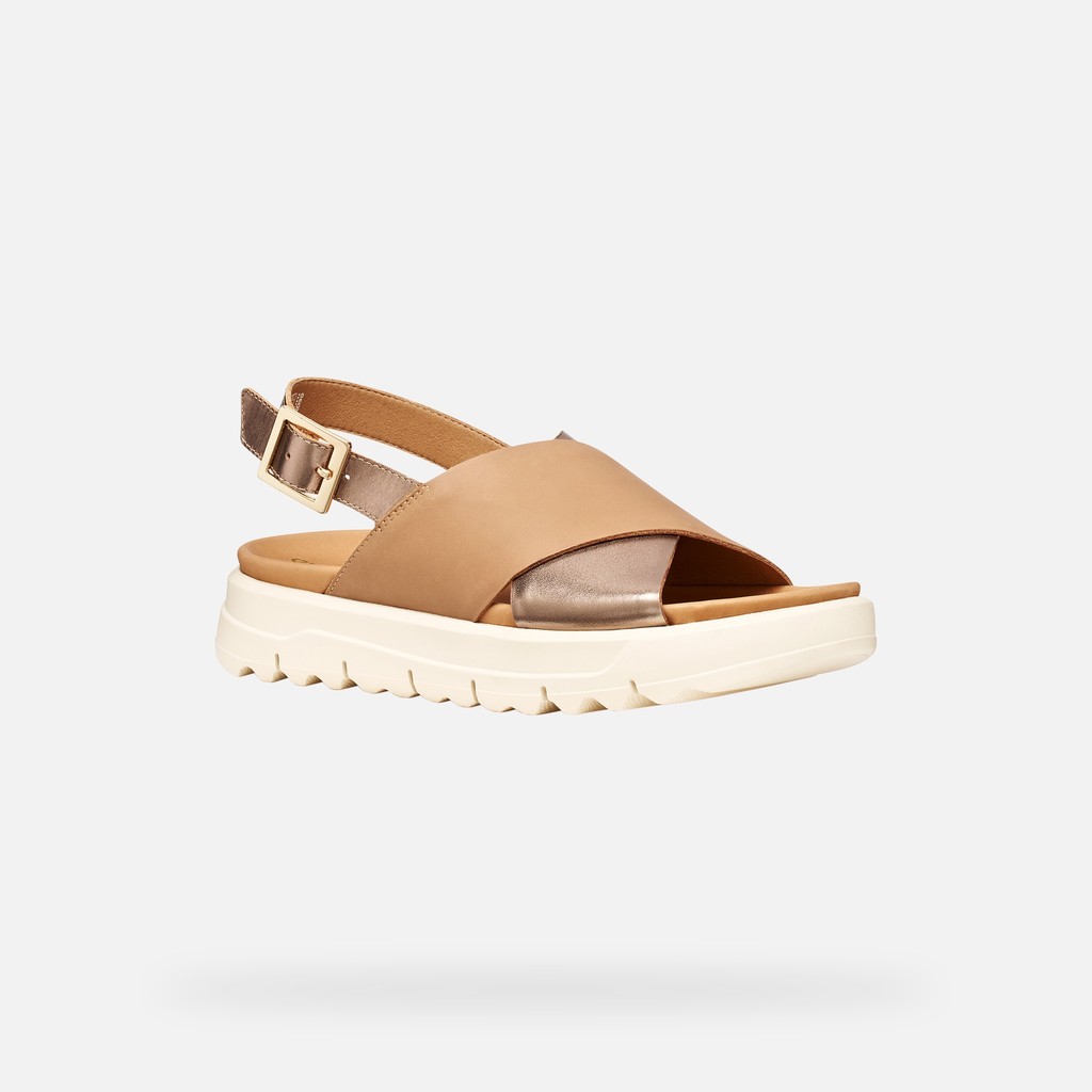 Flat sandals XAND 2.1S WOMAN Beige/Dark Beige - image number 2 | GEOX