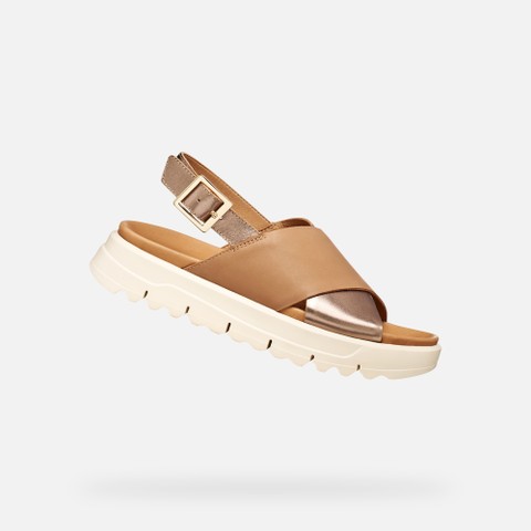 Flat sandals XAND 2.1S WOMAN Beige/Dark Beige | GEOX