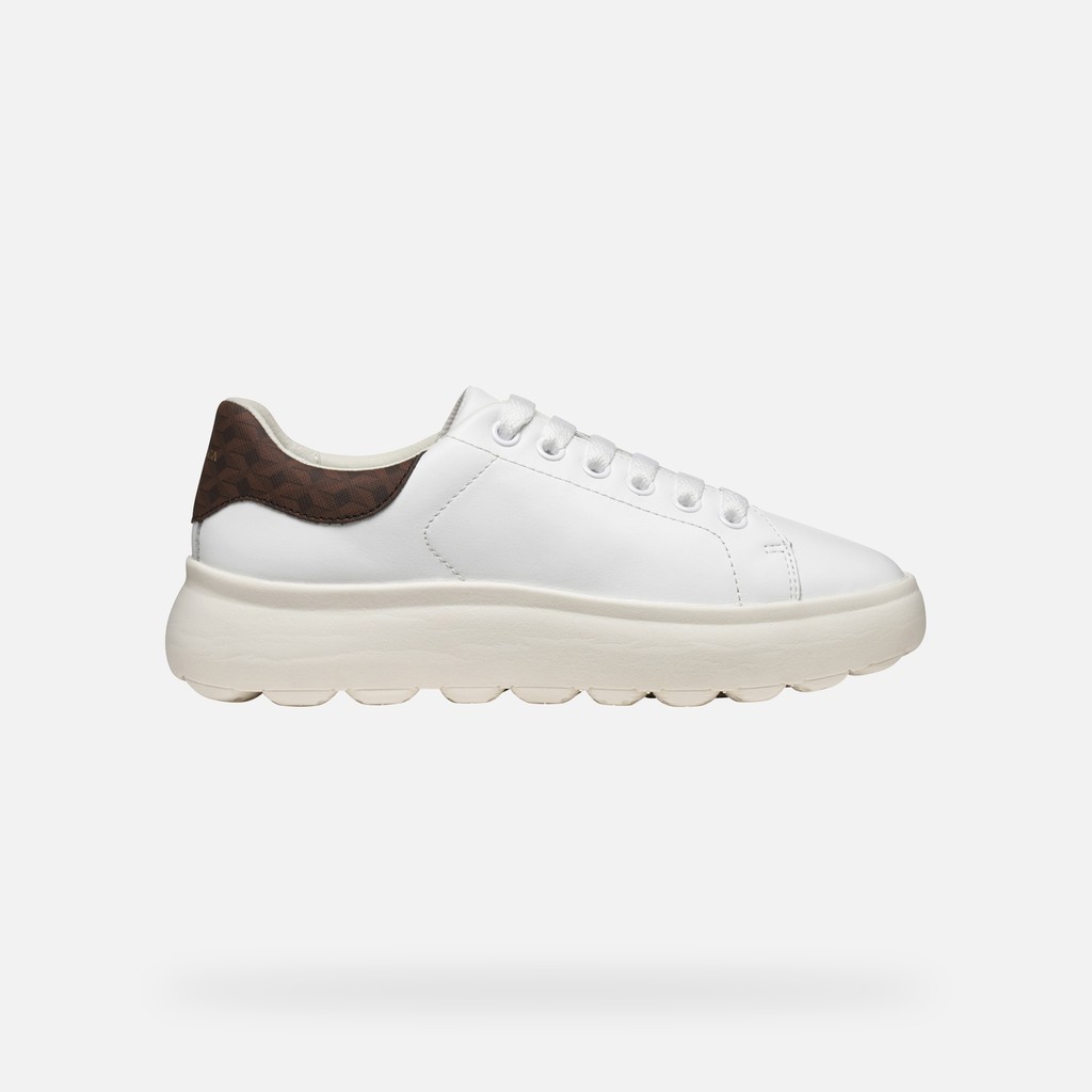Lightweight cushioned shoes SPHERICA EC4.1 WOMAN White/Brown - image number 1 | GEOX