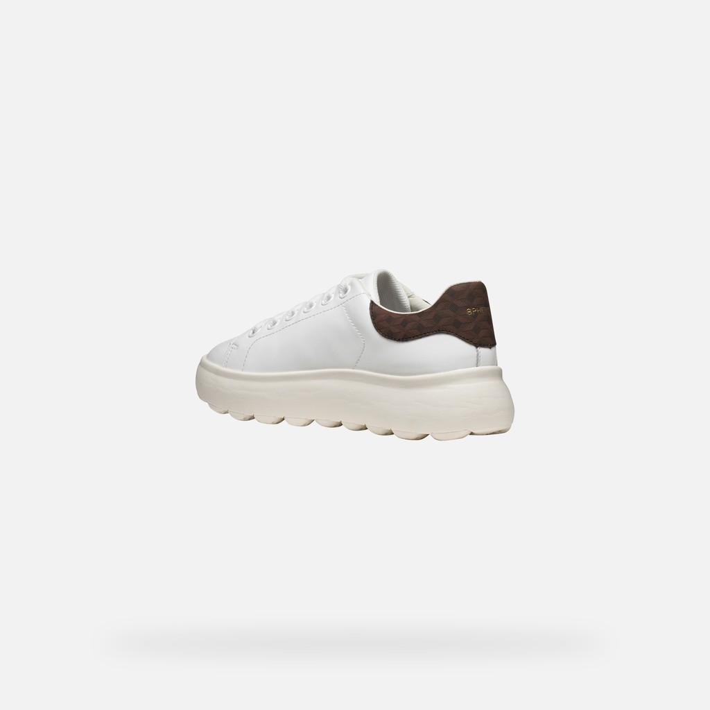 Lightweight cushioned shoes SPHERICA EC4.1 WOMAN White/Brown - image number 3 | GEOX