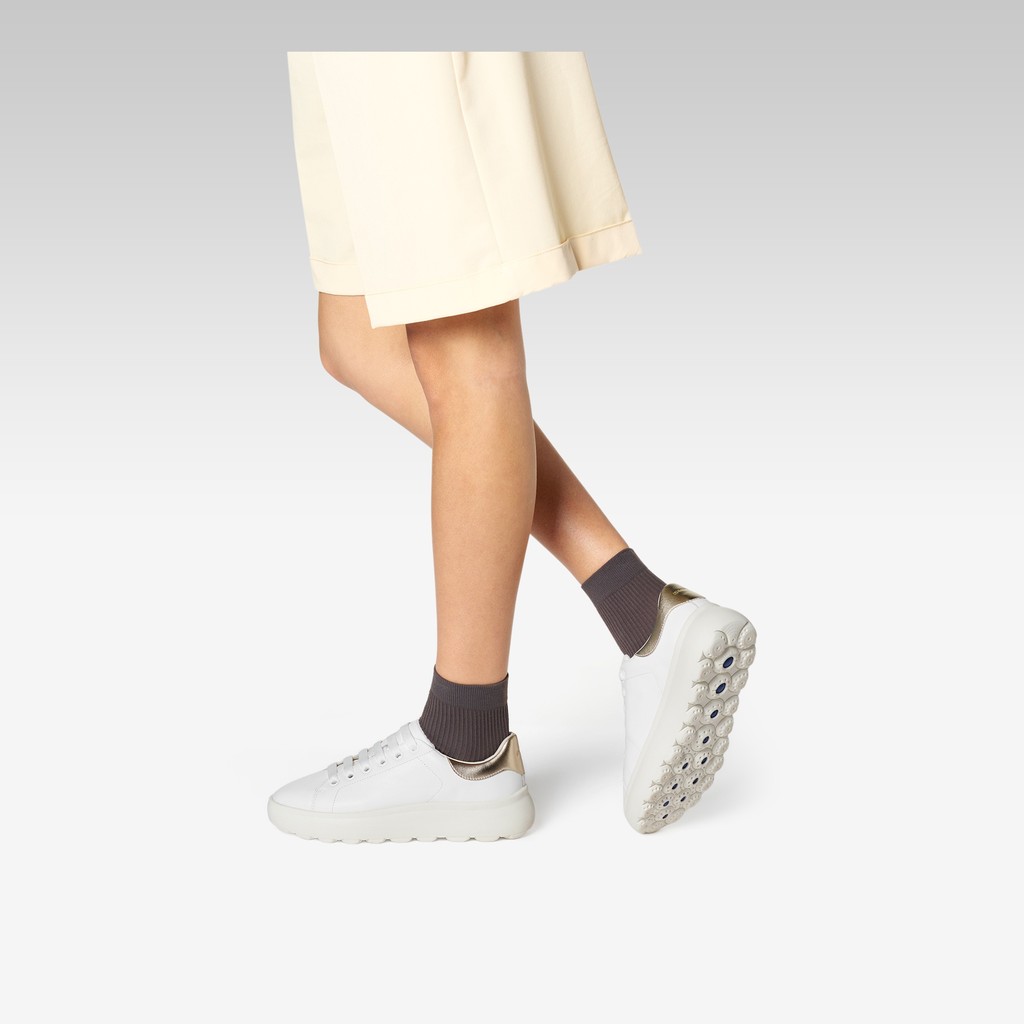 Sneakers basse SPHERICA EC4.1 DONNA Bianco/Oro chiaro - image number 1 | GEOX