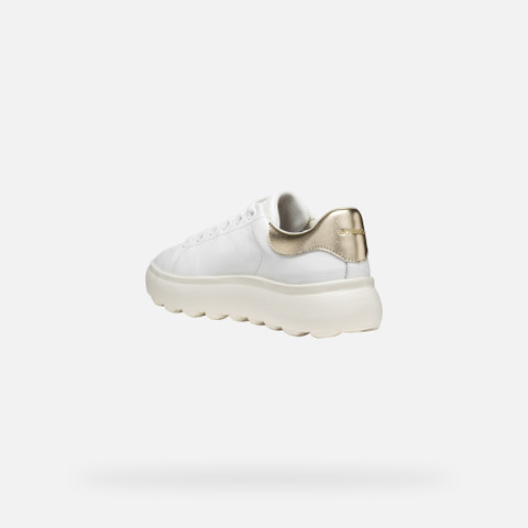 Low top sneakers SPHERICA EC4.1 WOMAN White/Light Gold - image number 3 | GEOX