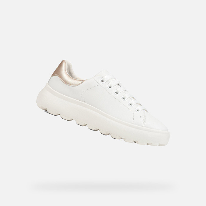 Geox white leather trainers on sale