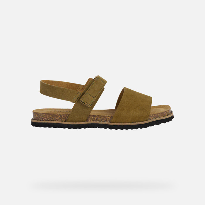 Niedrige sandalen LEUCA DAME Salbeigrün | GEOX