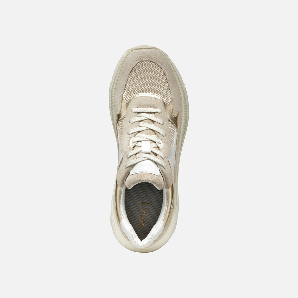 Platform trainers DIAMANTA WOMAN White/Light Taupe - image number 6 | GEOX