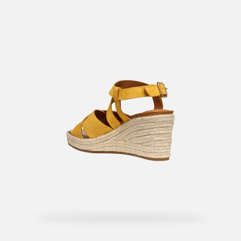 wedge sandals PANAREA WOMAN Yellow - image number 3 | GEOX