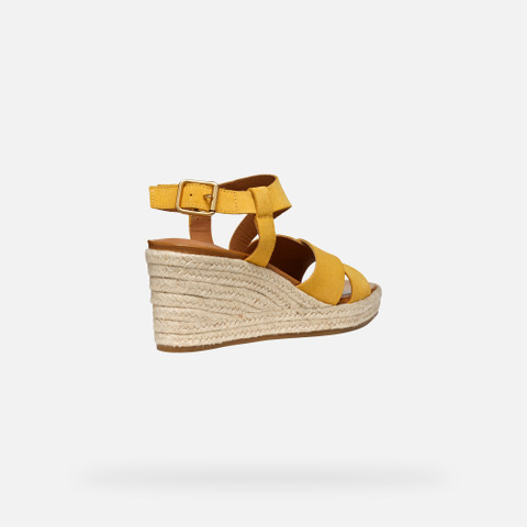 wedge sandals PANAREA WOMAN Yellow - image number 4 | GEOX