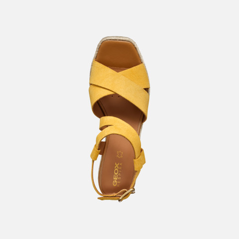 wedge sandals PANAREA WOMAN Yellow - image number 5 | GEOX