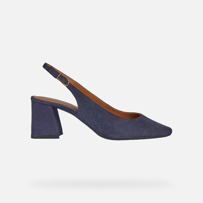 Slingbacks with medium-high heels GISELDA WOMAN Navy | GEOX