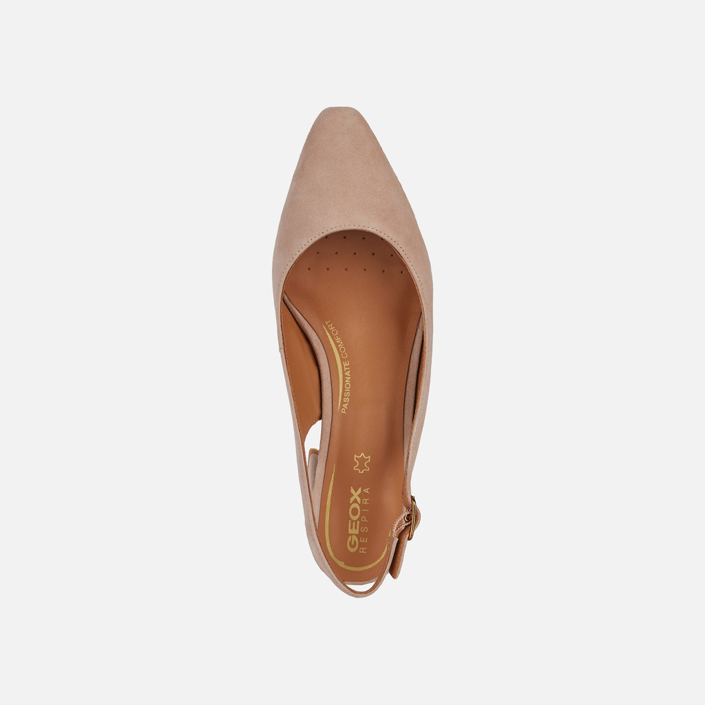 slingbacks with medium-high heels GISELDA WOMAN Beige - image number 5 | GEOX