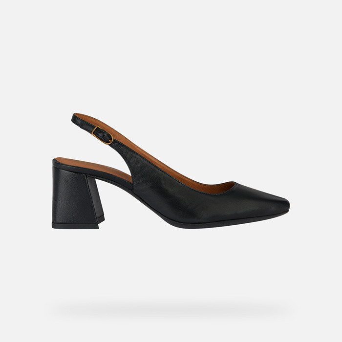 Slingbacks with medium-high heels GISELDA WOMAN Black | GEOX