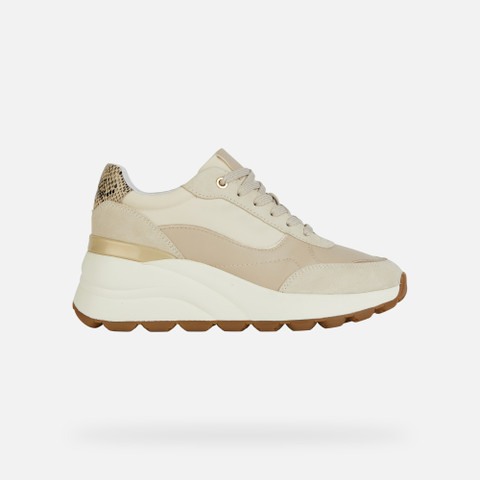 Wedge Sneakers SPHERICA EC13 WOMAN Light Sand - image number 1 | GEOX