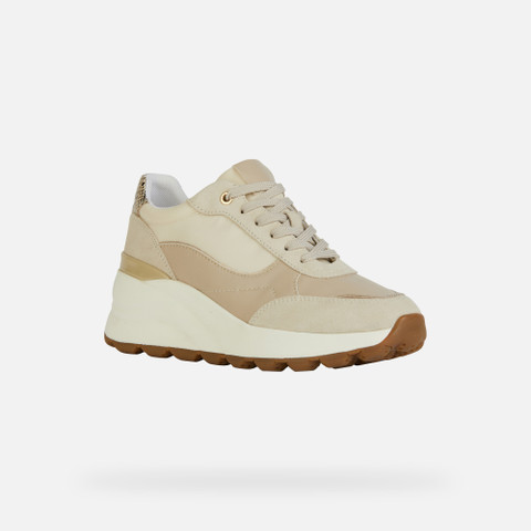 Wedge Sneakers SPHERICA EC13 WOMAN Light Sand - image number 2 | GEOX