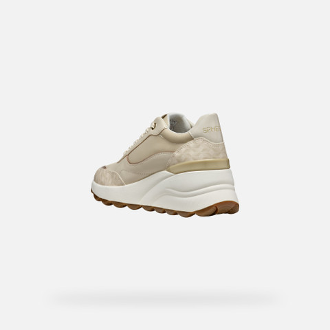 Wedge sneakers SPHERICA EC13 WOMAN Papyrus - image number 3 | GEOX