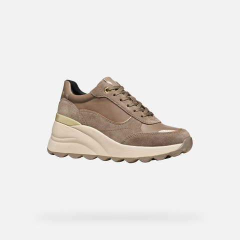 Wedge sneakers SPHERICA EC13 WOMAN Taupe - image number 2 | GEOX