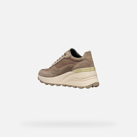 Wedge sneakers SPHERICA EC13 WOMAN Taupe - image number 3 | GEOX