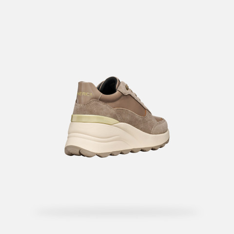 Wedge sneakers SPHERICA EC13 WOMAN Taupe - image number 4 | GEOX