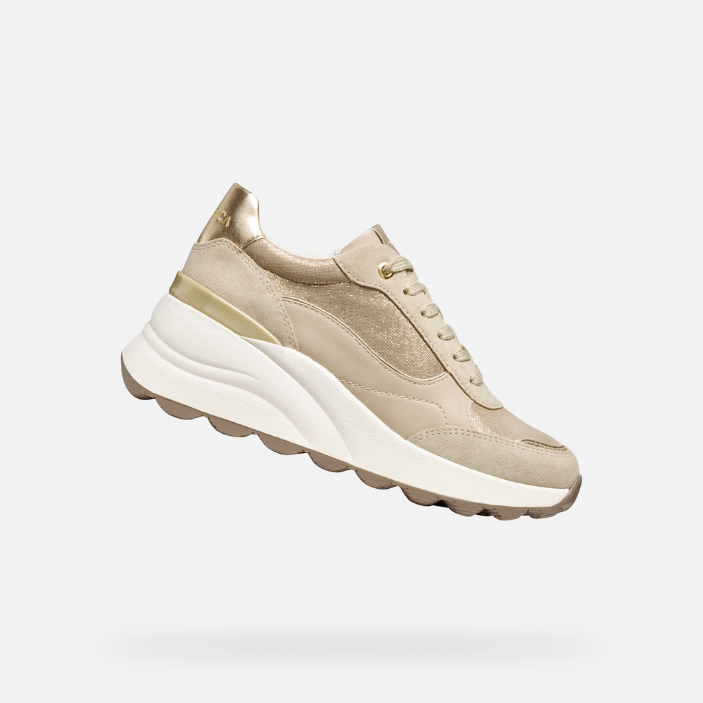 Wedge sneakers SPHERICA EC13 WOMAN Light gold/Light taupe - image number 0 | GEOX
